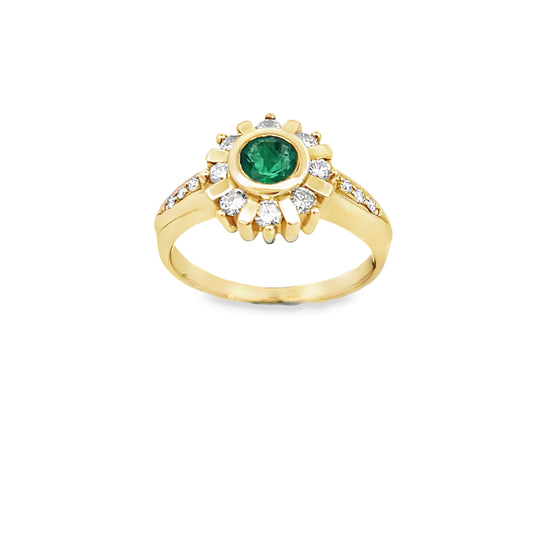 18ct Emerald and Diamond Ring