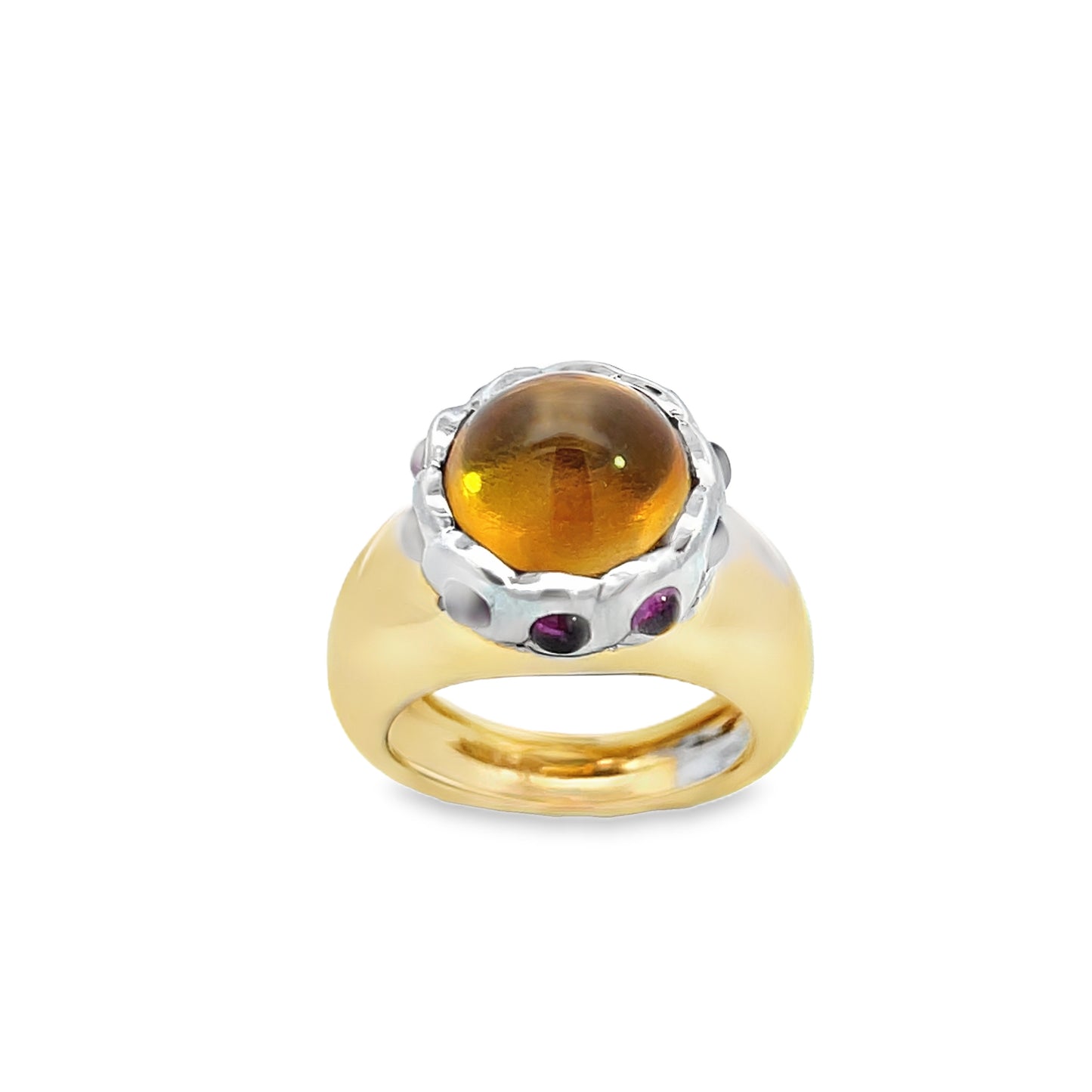 18ct Citrine and Amethyst Ring