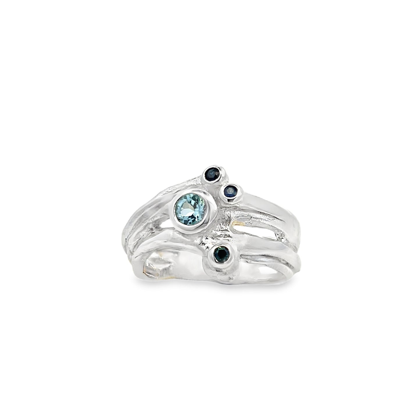 Silver Topaz & Sapphire Ring