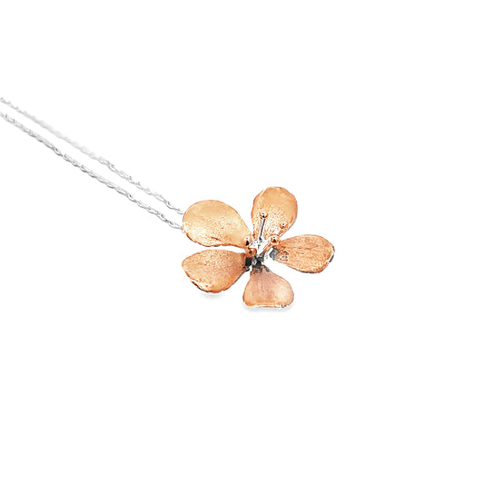 Silver & Rose Gold Flower Necklace
