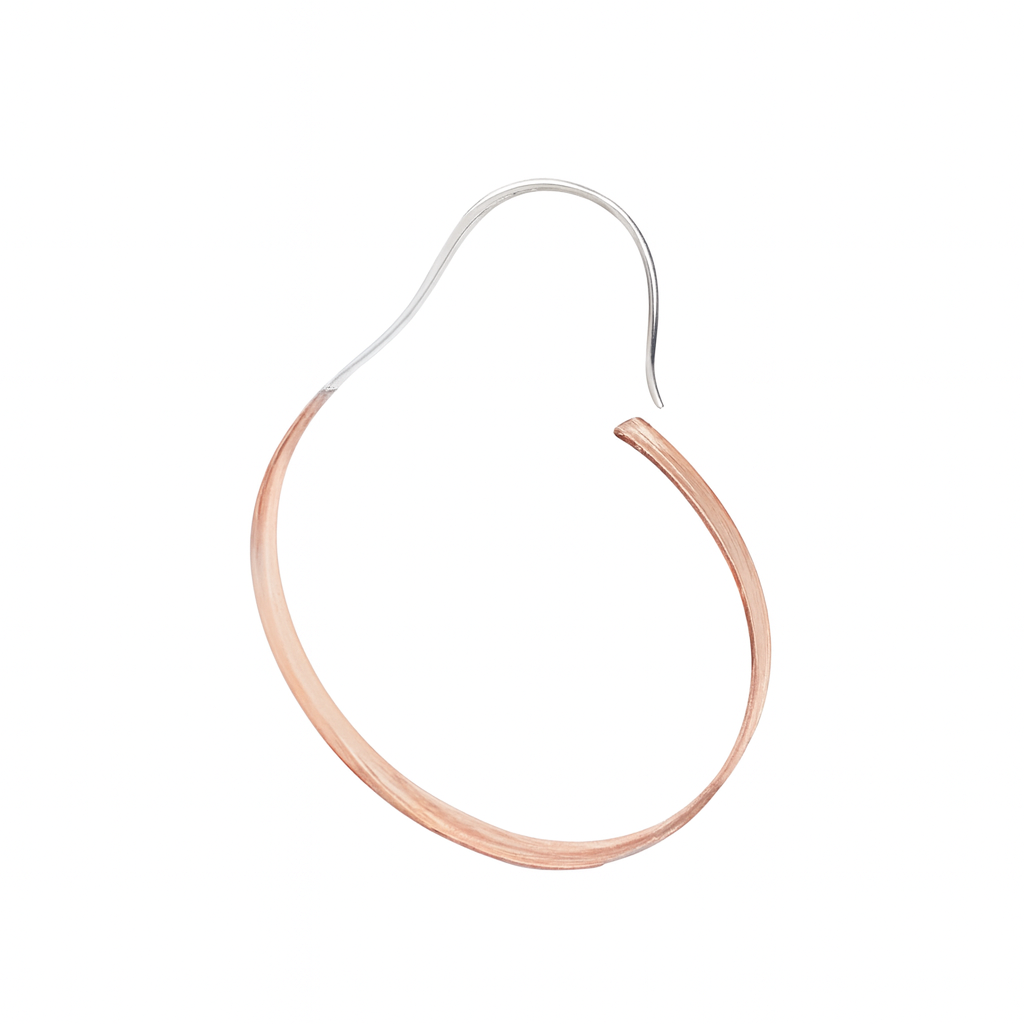 Silver and Copper Hoop Earrings