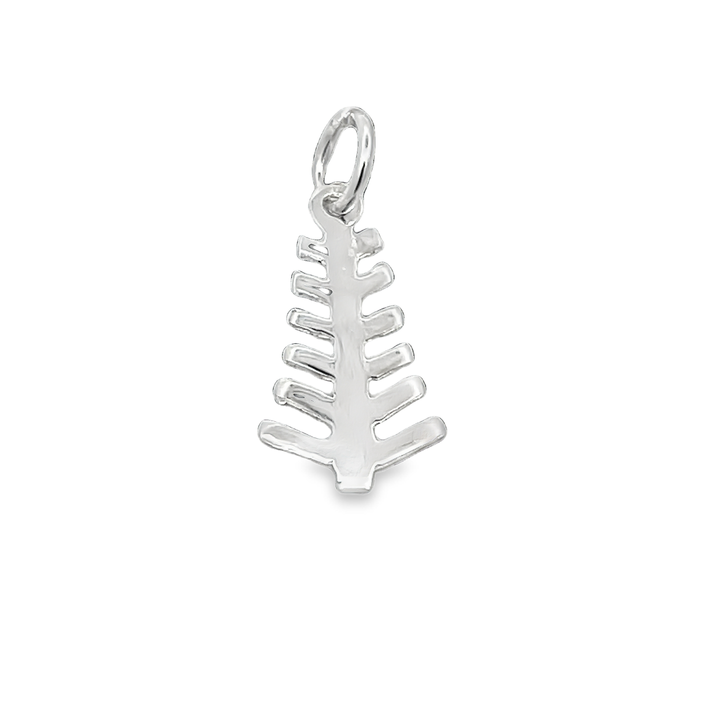 Sterling Silver Flat Pine Charm