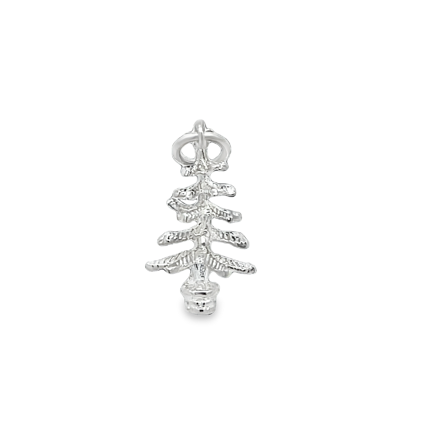 Sterling Silver Round Pine Charm