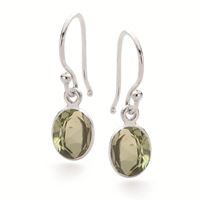 Silver Green Amethyst Earring