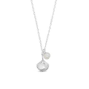 Sterling Silver Shell and FWP Necklace