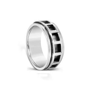 Mens Sterling Silver Spin Ring