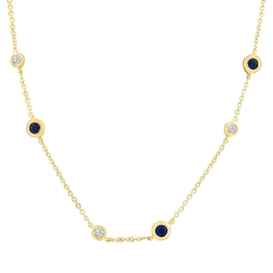 9ct Diamond and Sapphire Necklace