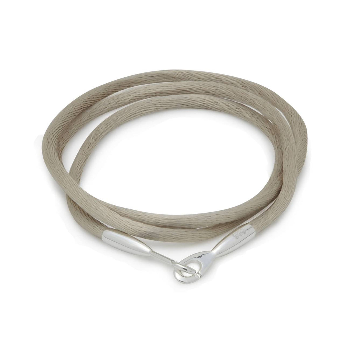 Satin Beige Cord with Silver Clasp - 160451B