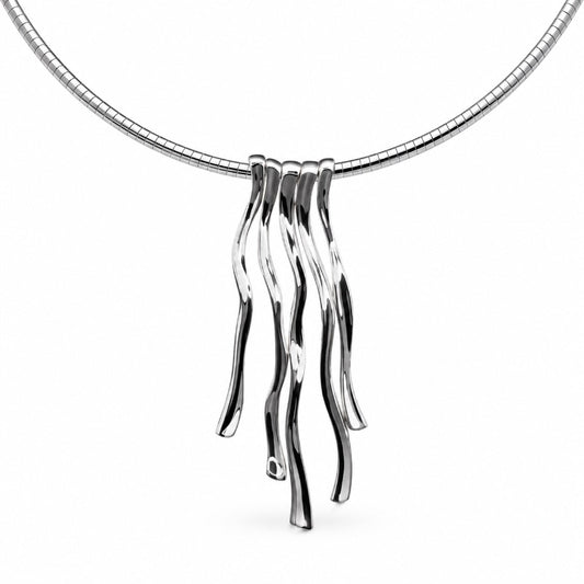 High Polished Silver Pendant Set - 160511