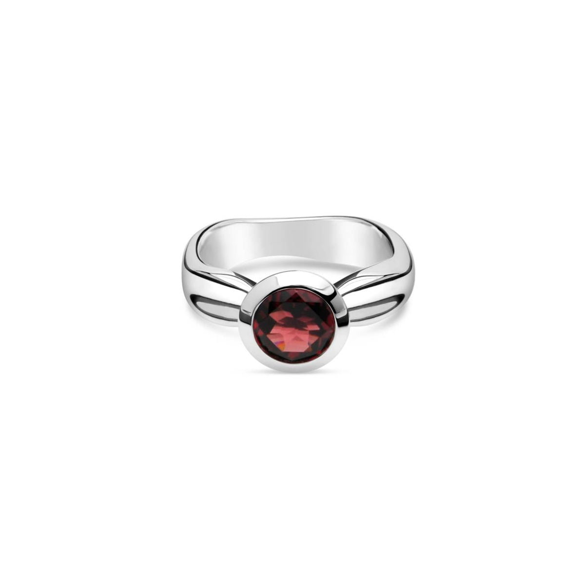 Garnet Silver Ebb Tide Ring - 160527