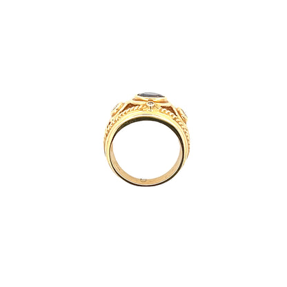 18K Sapphire & Diamond Ring