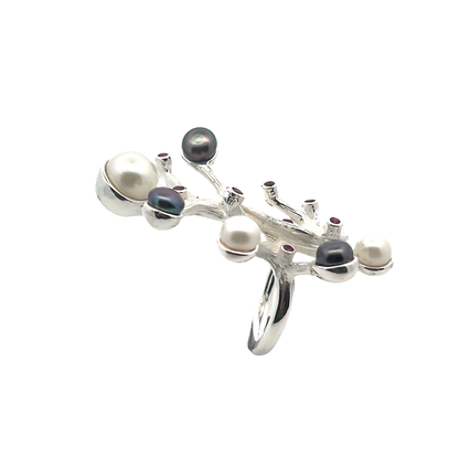 Silver Coral-Inspired Ring