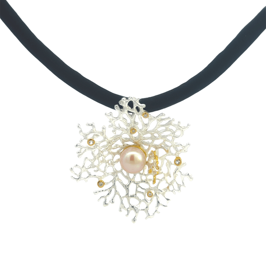 Silver Pearl and Topaz Necklace