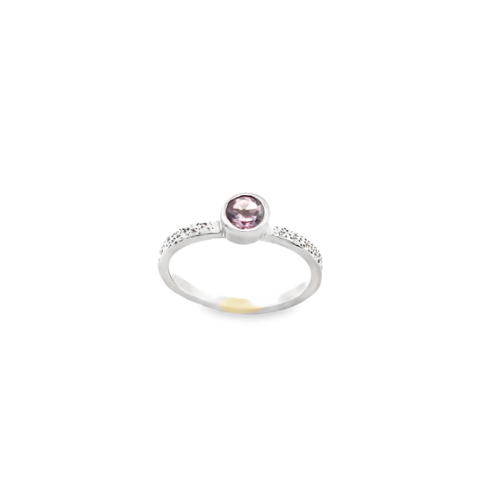 Silver Amethyst Stacker Ring