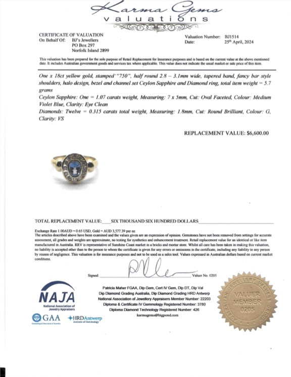 18ct Sapphire & Diamond Ring