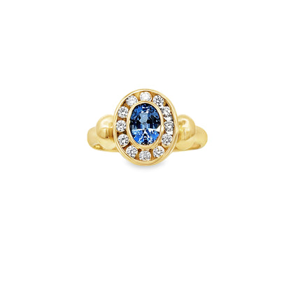 18K Sapphire & Diamond Ring