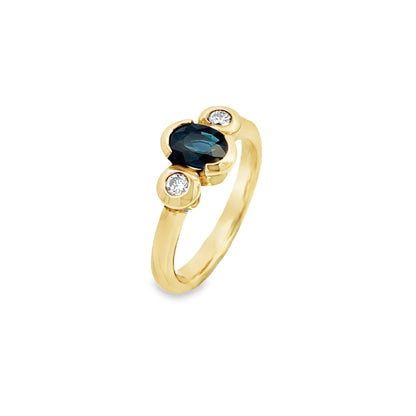9ct Sapphire and Diamond Ring