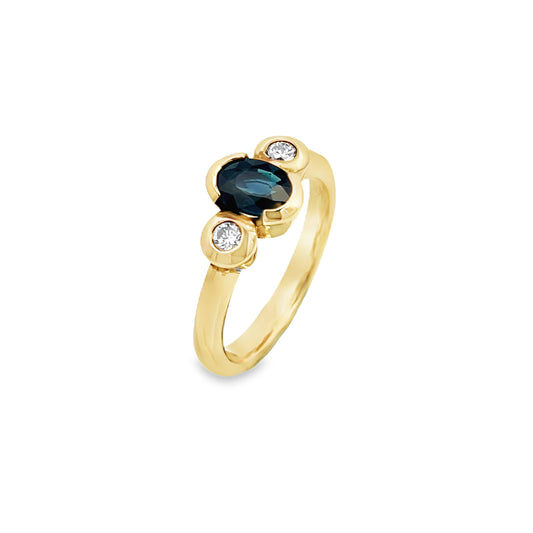 9ct Sapphire and Diamond Ring