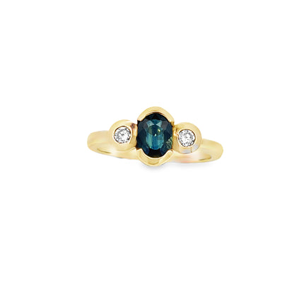 9ct Sapphire and Diamond Ring