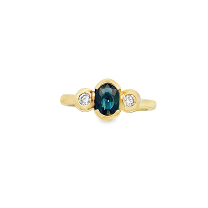 9ct Sapphire and Diamond Ring