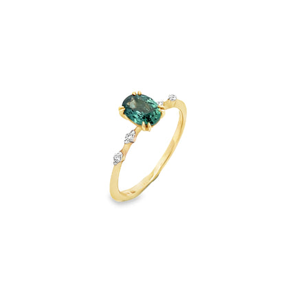 9ct Montana Sapphire and Diamond Ring