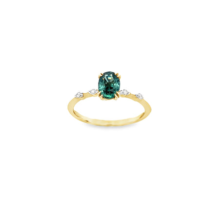 9ct Montana Sapphire and Diamond Ring