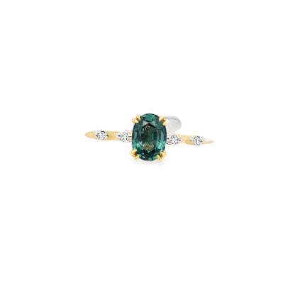 9ct Montana Sapphire and Diamond Ring