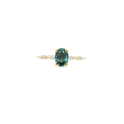 9ct Montana Sapphire and Diamond Ring