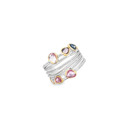 Silver Pink Sapphire Ring