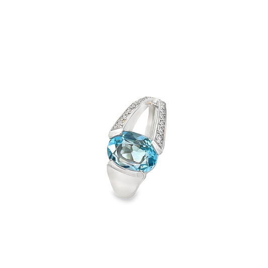 9K Topaz & Diamond Ring