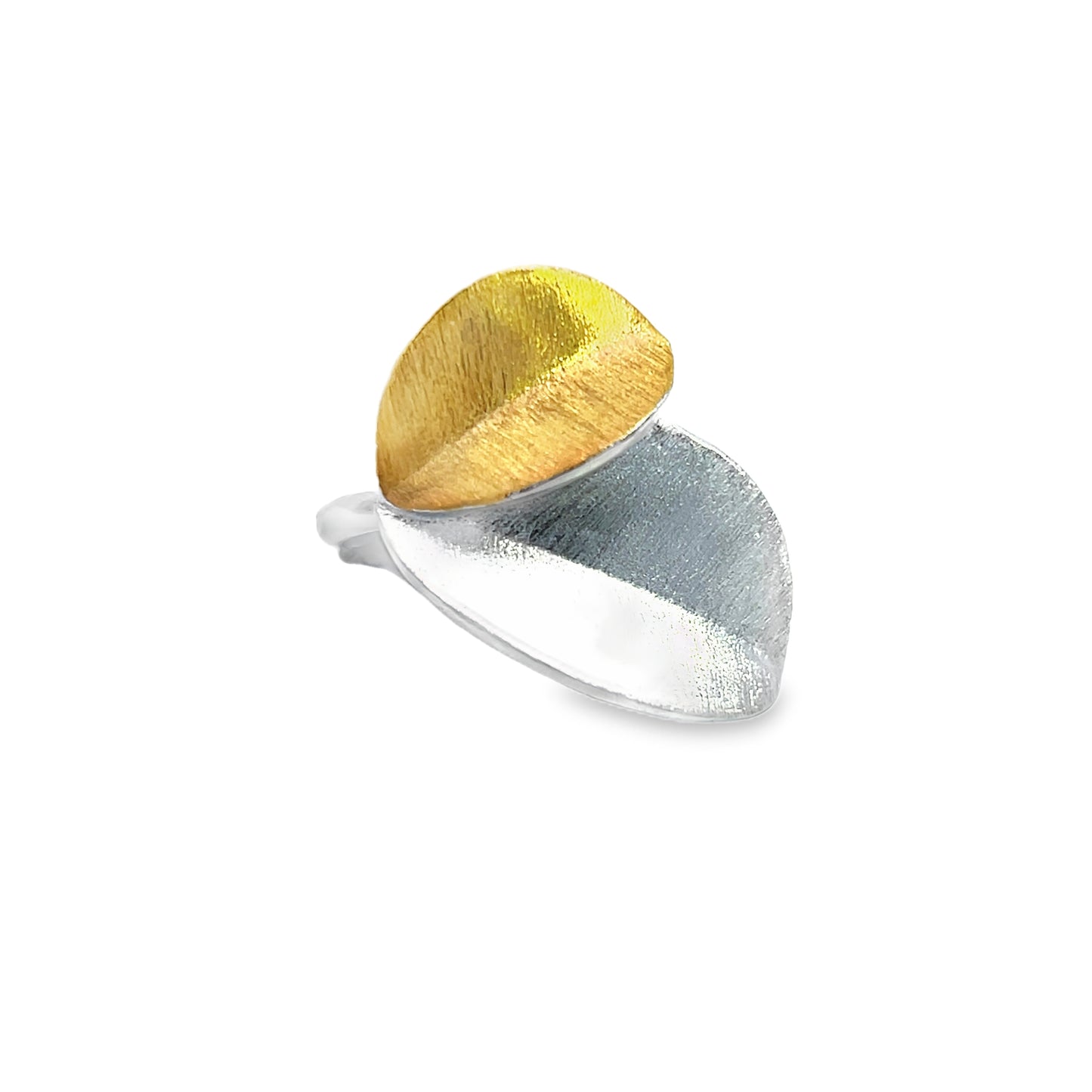 Sterling Silver Two-Toned Leaf Ring