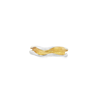 Two-Tone Silver Ribbon Ring