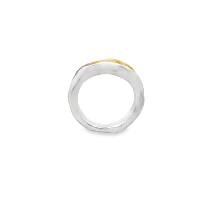 Two-Tone Silver Ribbon Ring