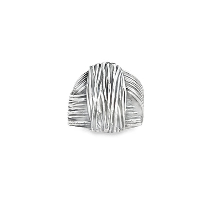 Silver Criss Cross Textured Ring