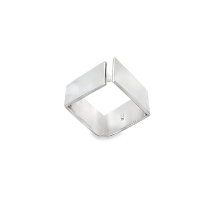 Sleek Silver Square Ring