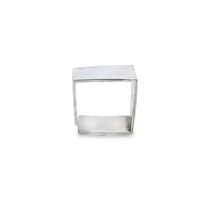 Sleek Silver Square Ring