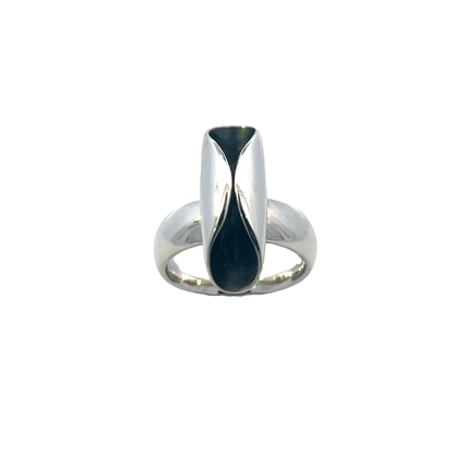 Oxidised Silver Fold Ring.