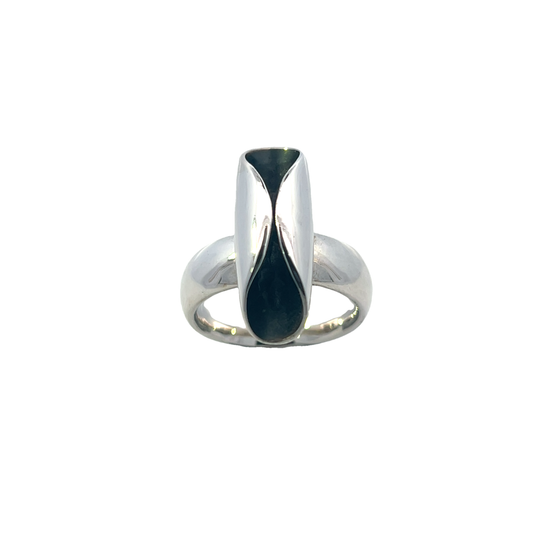 Oxidised Silver Fold Ring.