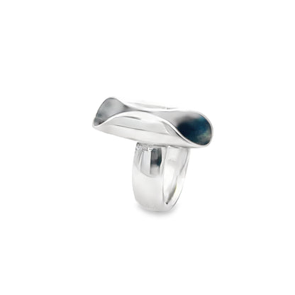 Oxidised Silver Fold Ring.