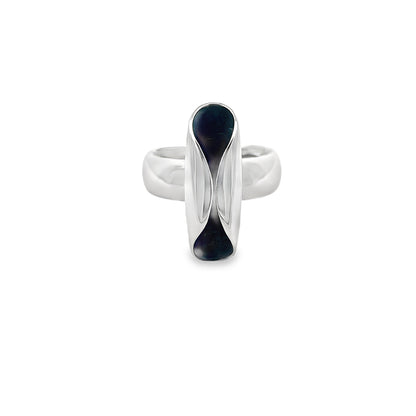 Oxidised Silver Fold Ring.