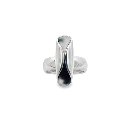 Oxidised Silver Fold Ring.