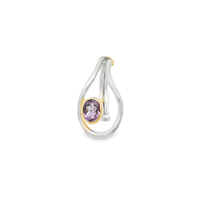 Silver & 14K Amethyst Ring