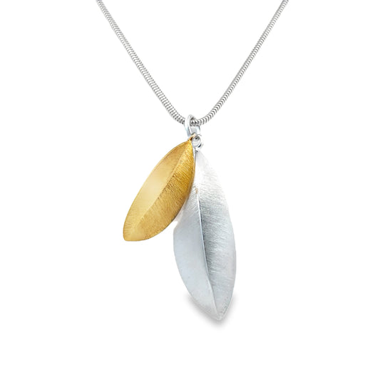 Two Tone Leaf Necklace