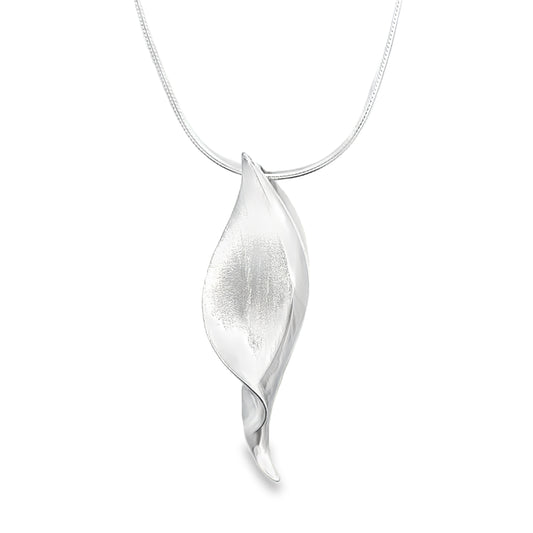 Silver Leaf Pendant Necklace