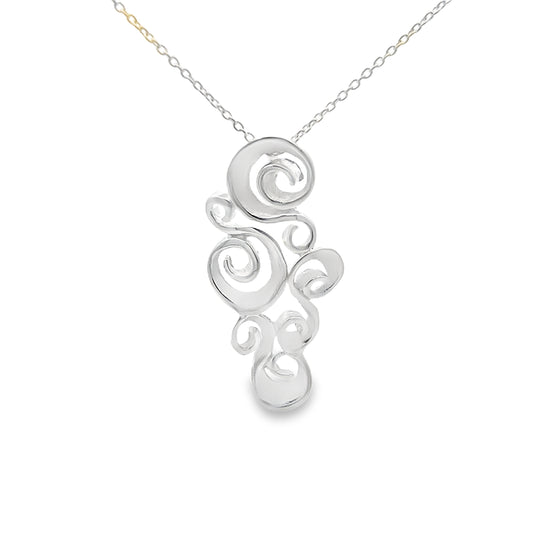 Silver Swirl Pendant Necklace