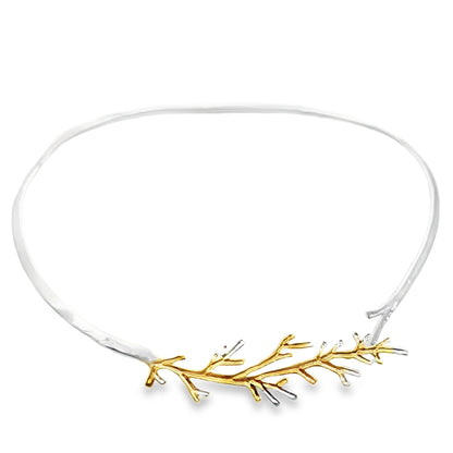 Silver and Gold Plated Branch Neck Cuff