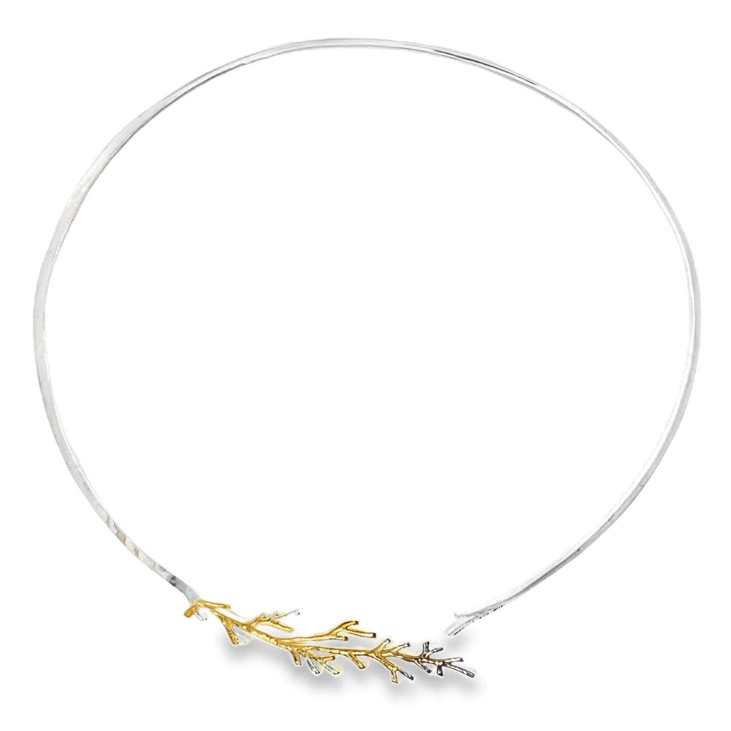 Silver and Gold Plated Branch Neck Cuff