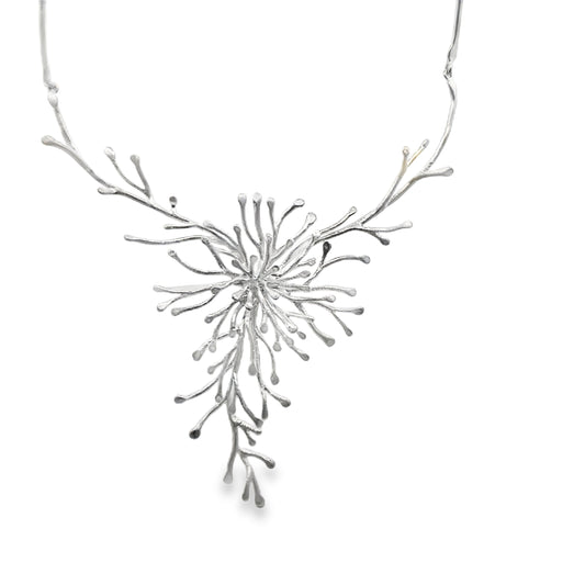 Silver Coral Inspired Necklace