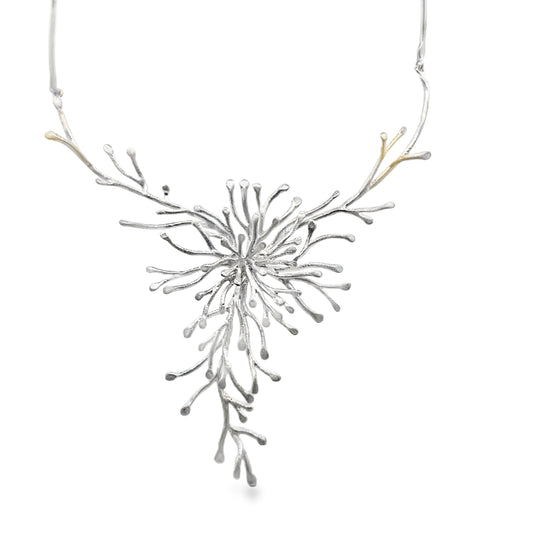 Silver Coral Inspired Necklace