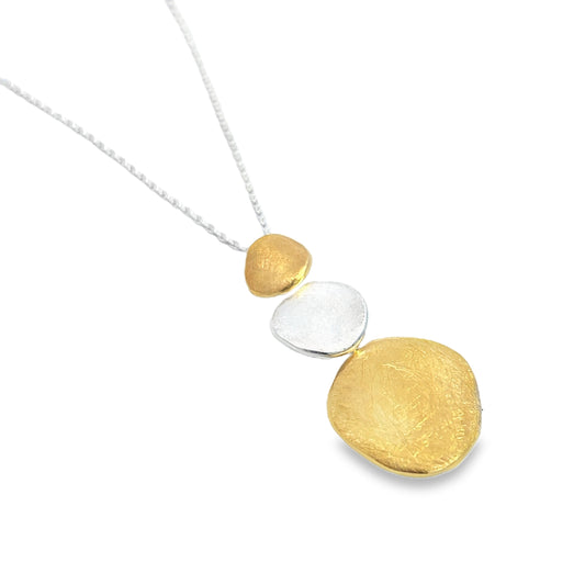 Gold and Silver Disc Necklace